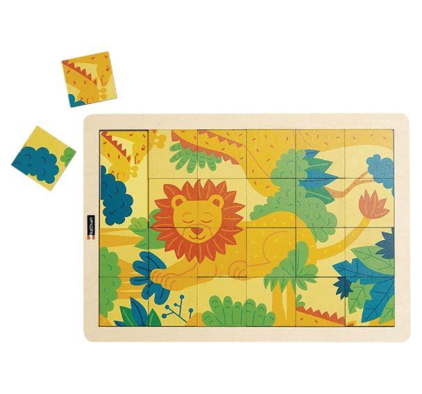 Puzzle bois - les girafes et le lion (24 p)