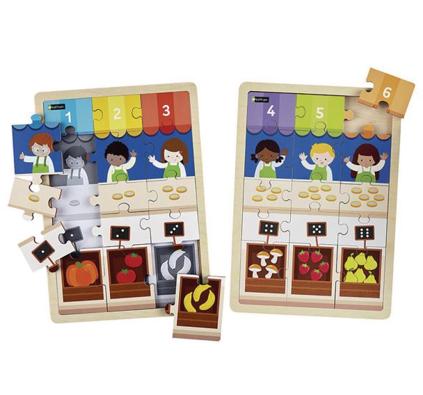 Puzzle bois les quantités de 1 à 6