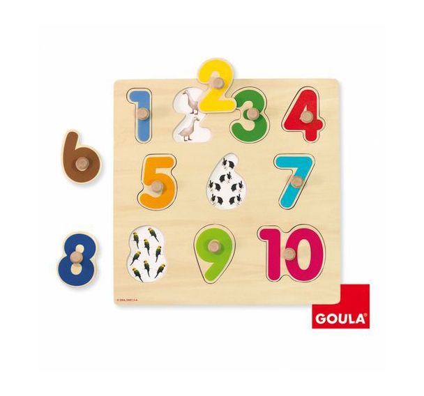 Puzzle boutons numéros 1 à 10 en bois