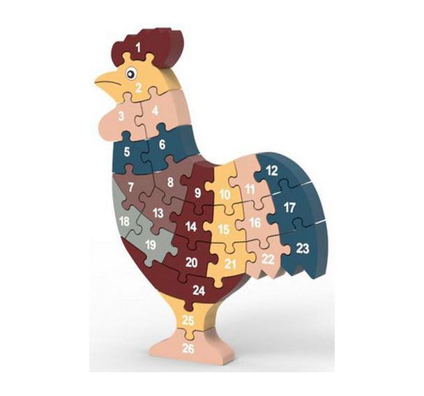 Puzzle chiffres et lettres coq