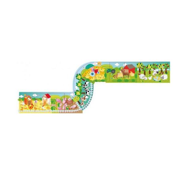 Puzzle géant en carton 'Chemin de la ferme'