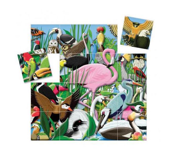 Puzzle magnétique 'oiseaux' 16 pièces