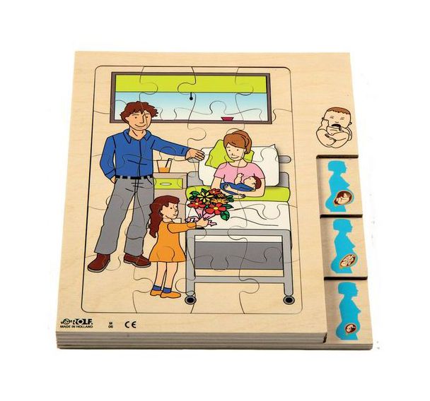 Puzzle maman bébé 4 niveaux