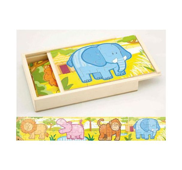 Puzzle panoramique 4 en 1 jungle
