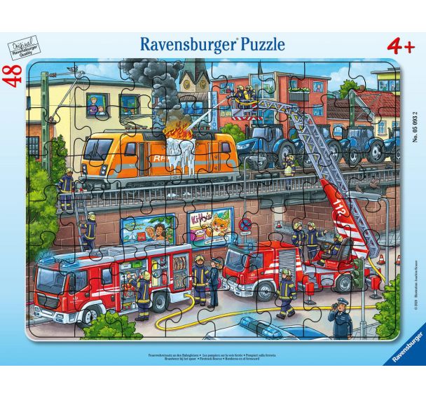 Puzzle pompiers voie ferrée