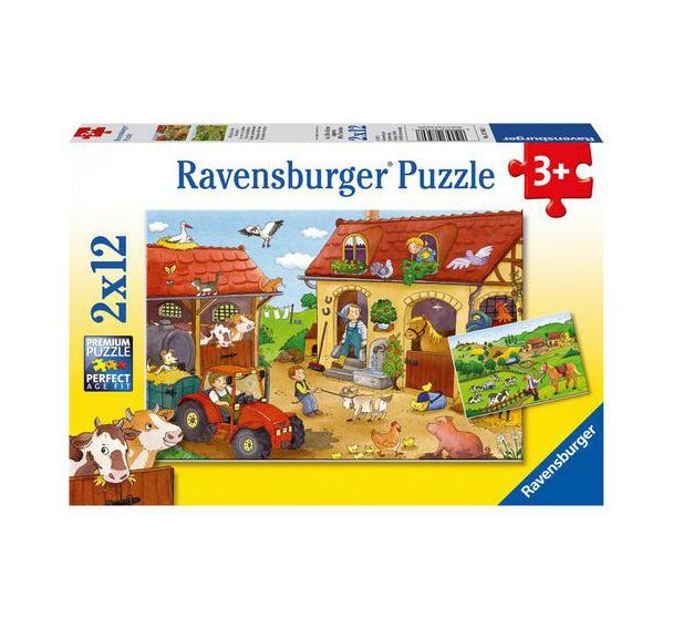 Puzzles 2x12 pièces Le travail à la ferme