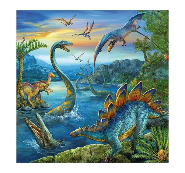 Puzzles 3 x 49 pièces fascination des dinosaures