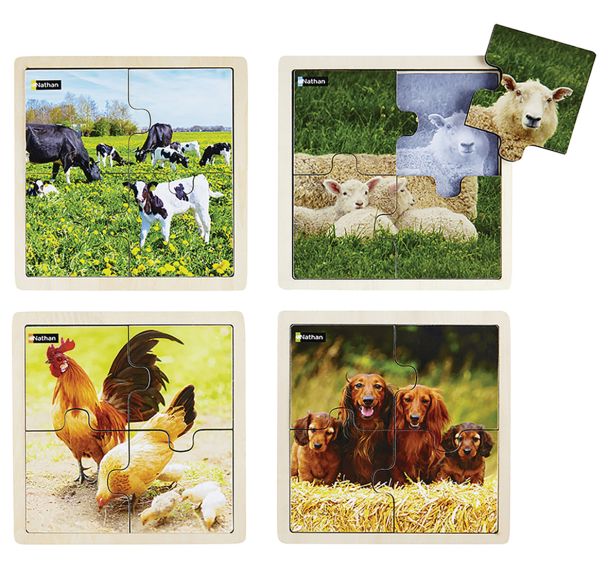 Puzzles bois - les animaux en famille