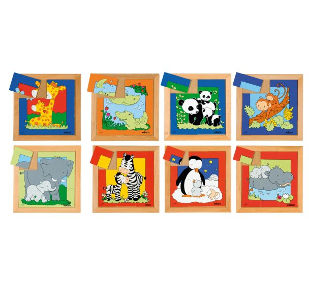 Puzzles d'animaux - Mère et bébé - ensemble de 8