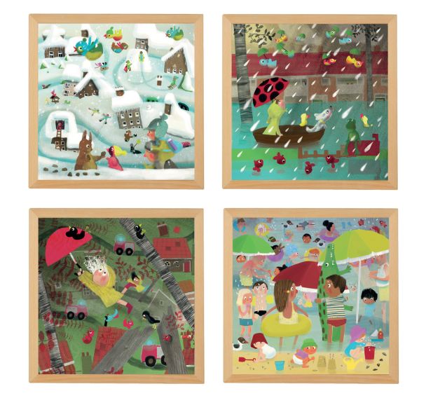 Puzzles de conditions météorologiques extrêmes,ensemble de 4