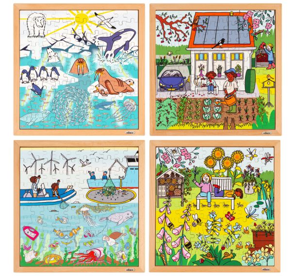 Puzzles sur la nature et le climat - ensemble de 4
