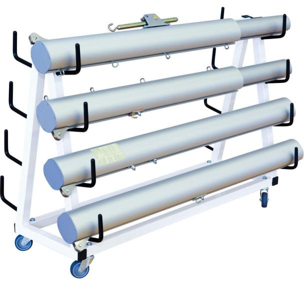 Ratelier de rangement sur roulettes 4 paires de poteaux