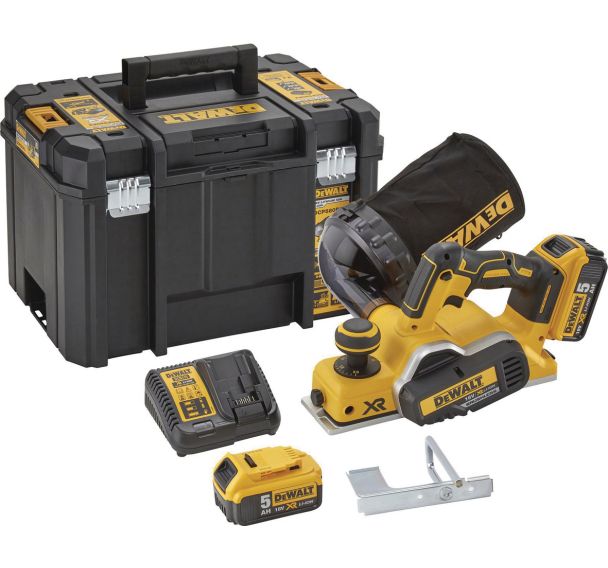 Rabot XR 18V 5Ah Li-Ion Brushless - 2 batteries - coffret TSTAK - DEWALT