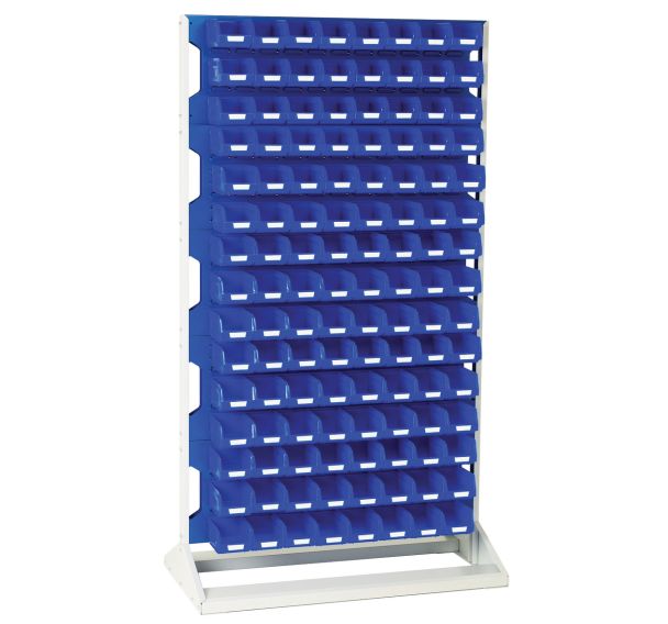 Rack a Bacs fixe H 1775 mm Simple Face + 120 Bacs N°2 bleu
