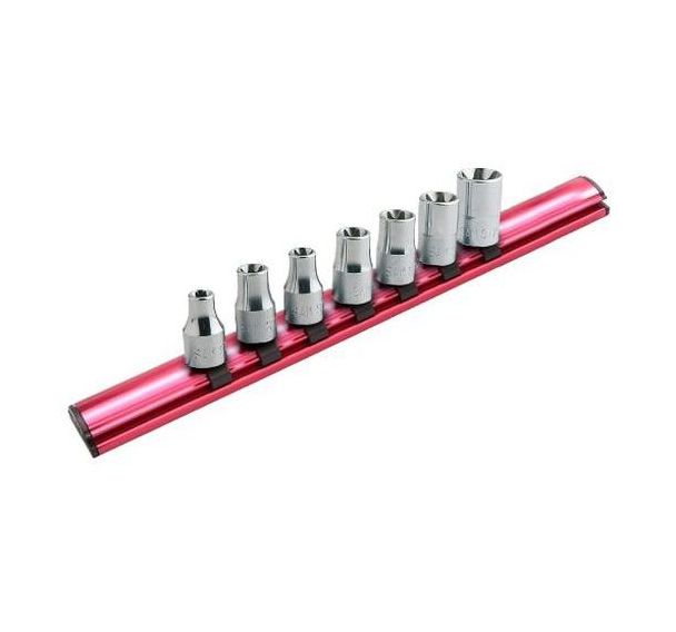 Rack aimanté de 7 douilles 1/2'' Torx