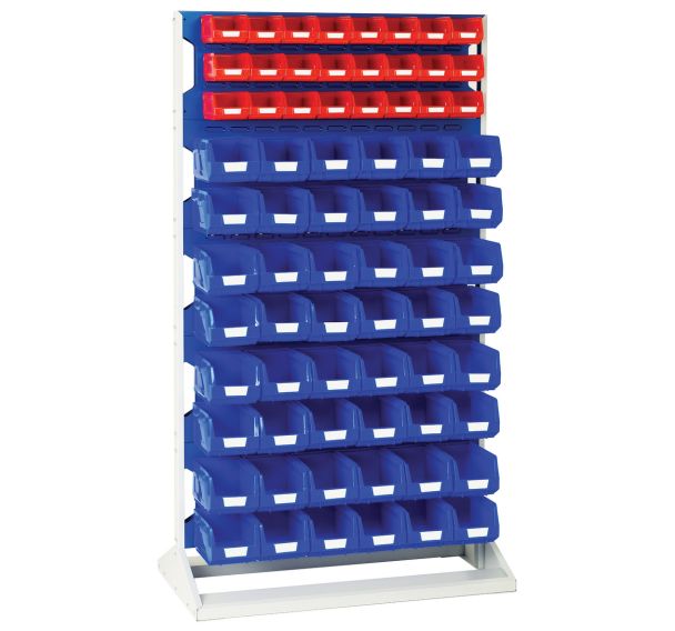 Rack fixe H 1775 mm Simple Face, 24 Bacs rouge, 48 bacs bleu