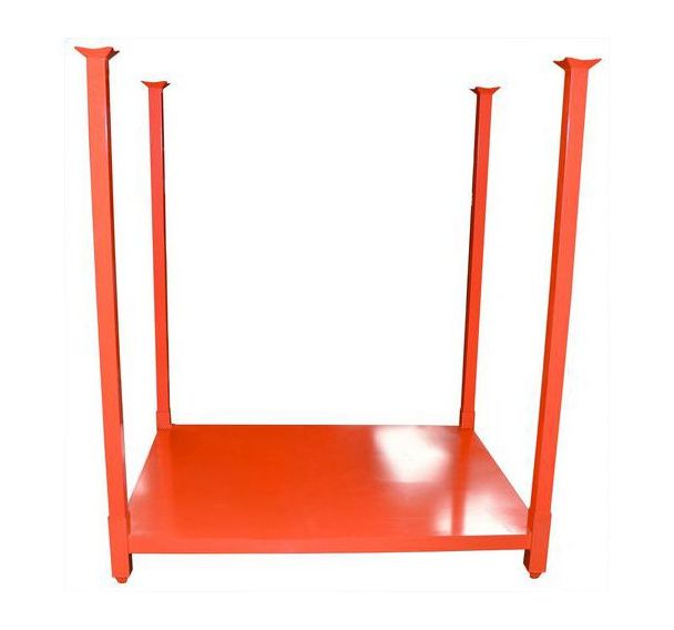 Rack mobile tube ajouré + tôle avec 4 chandelles de 1549 mm