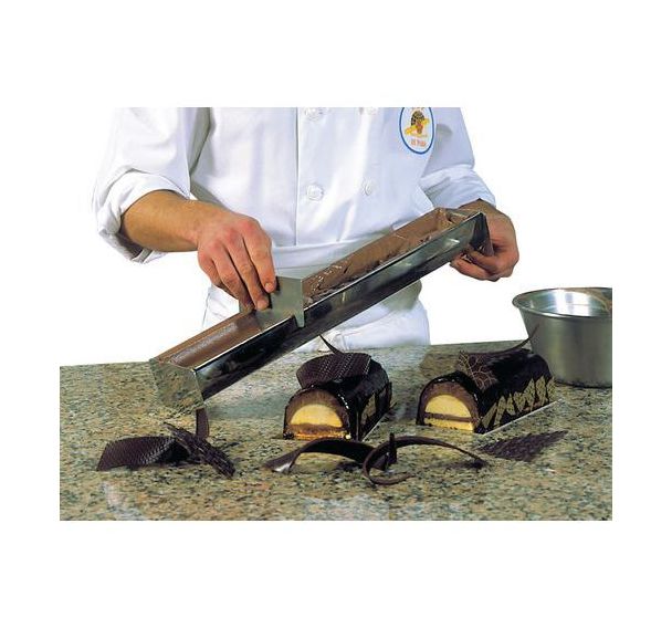 Raclette à bûche inox L 122mm largeur 80mm