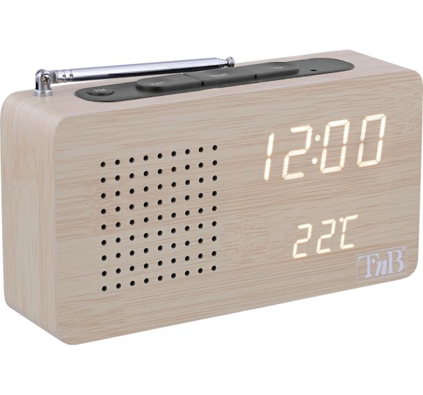 Radio réveil FM LED finition bois Joy