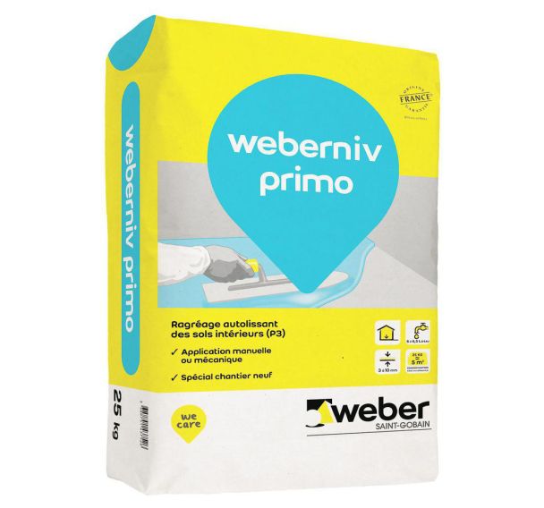 Ragréage autolissant - Weberniv primo 25 Kg