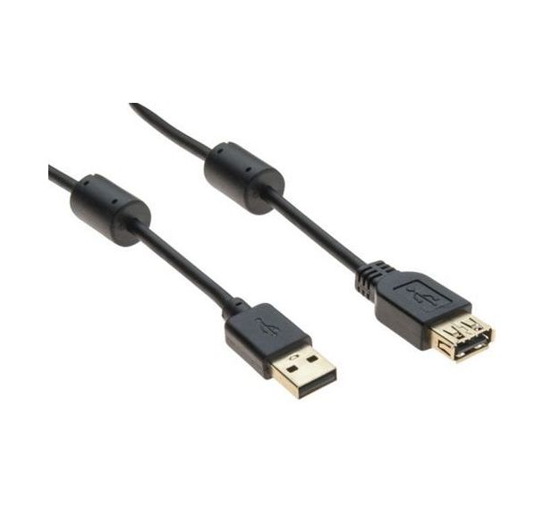 Rallonge USB 2.0 A / or et ferrites transparente - 5,0 m