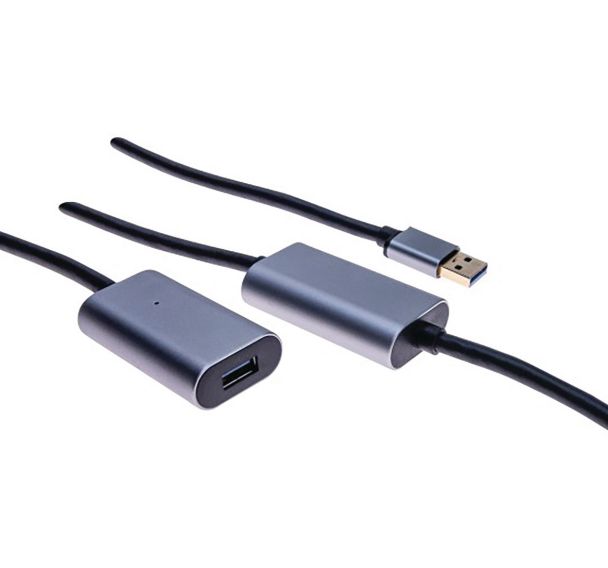 Rallonge amplifiée aluminium USB 3.0 -10M ACTIF jusqu'à 30M