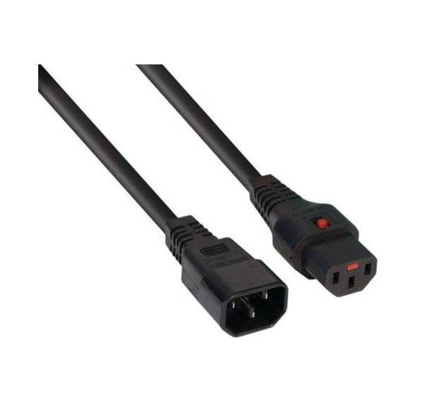 Rallonge d'alimentation C14 / C13 à verrouillage noire 0,5 m