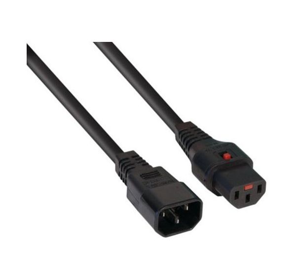 Rallonge d'alimentation C14 / C13 à verrouillage noire -2,0m