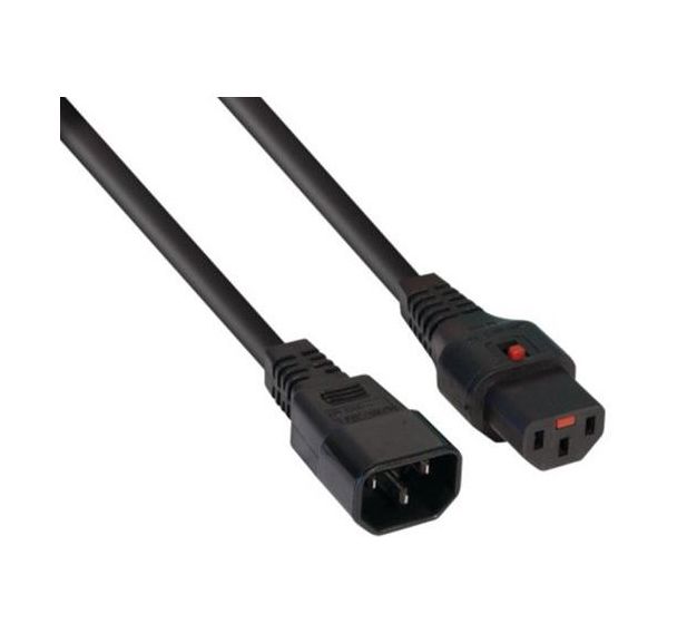 Rallonge d'alimentation C14 / C13 à verrouillage noire 1,0 m