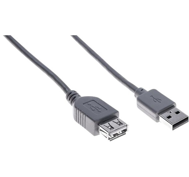 Rallonge éco USB 2.0 A et A grise - 0,6 m