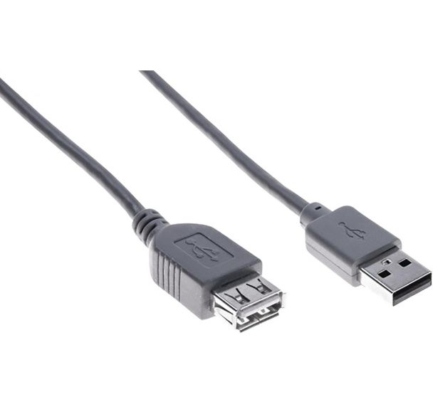 Rallonge éco USB 2.0 A et A grise - 1,8 m
