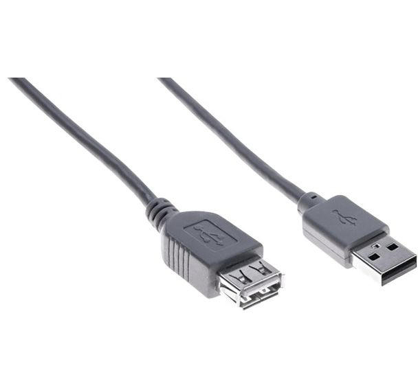 Rallonge éco USB 2.0 A et A grise - 1,0 m