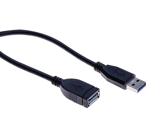 Rallonge éco USB 3.0 type A et A noire - 1,0 m