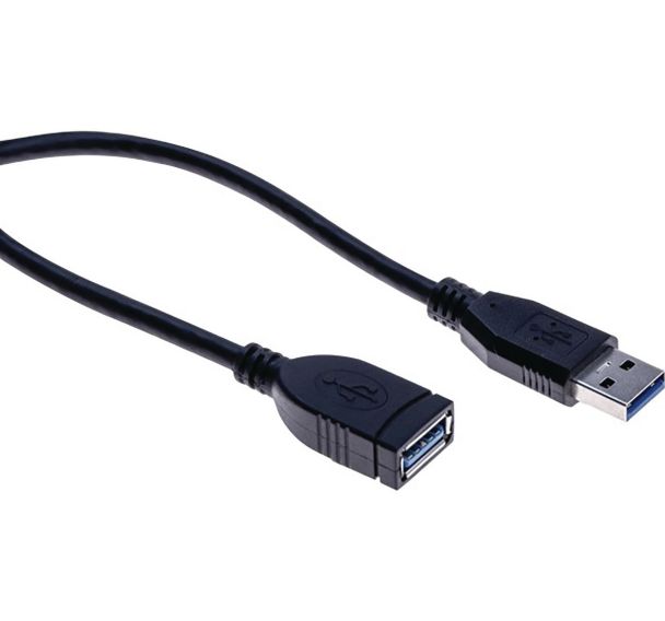 Rallonge éco USB 3.0 type A et A noire - 3,0 m