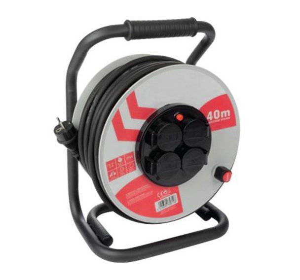 Rallonge électrique PRO 40 m - 4 prises IP44
