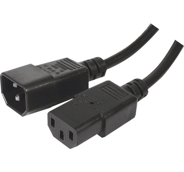 Rallonge électrique secteur moniteur/onduleur 1,80m Noir