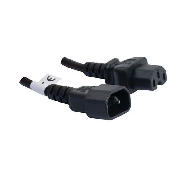 Rallonge secteur C14 / C15 noire - 1,8 m