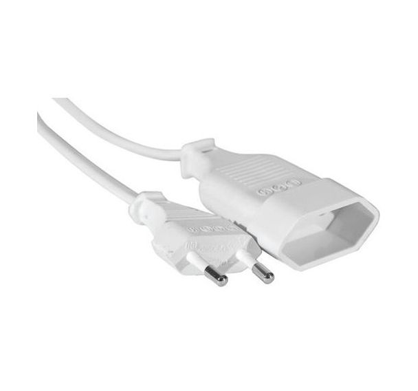 Rallonge secteur bipolaire blanche - 1,8 m