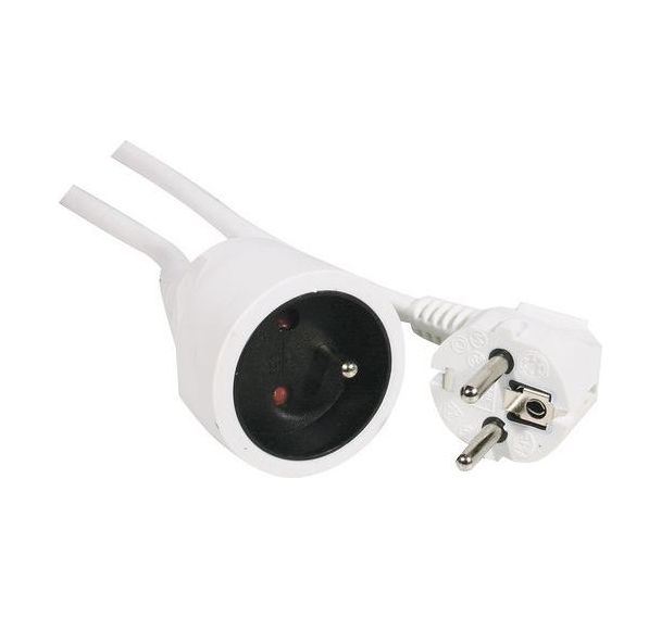 Rallonge secteur tripolaire - Blanc - Generique