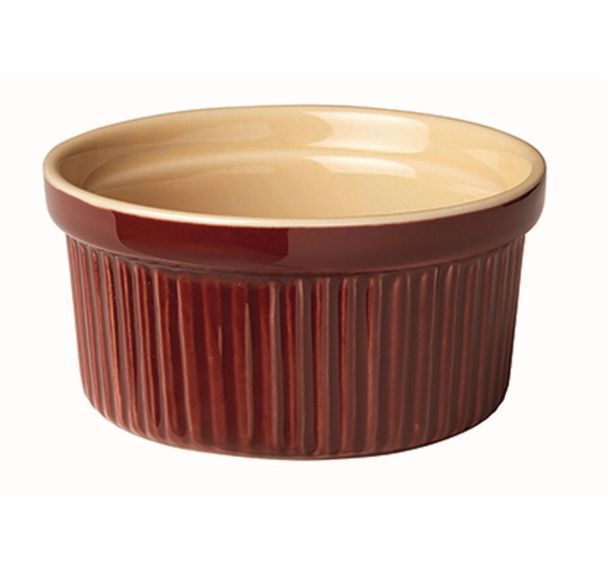 Ramequin à côte en porcelaine 17cl marron