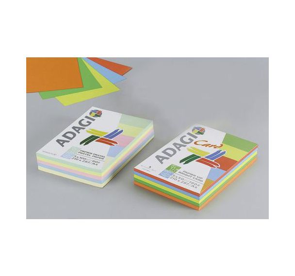 Ramette 250 feuilles A4 160g 5 teintes vives assorties