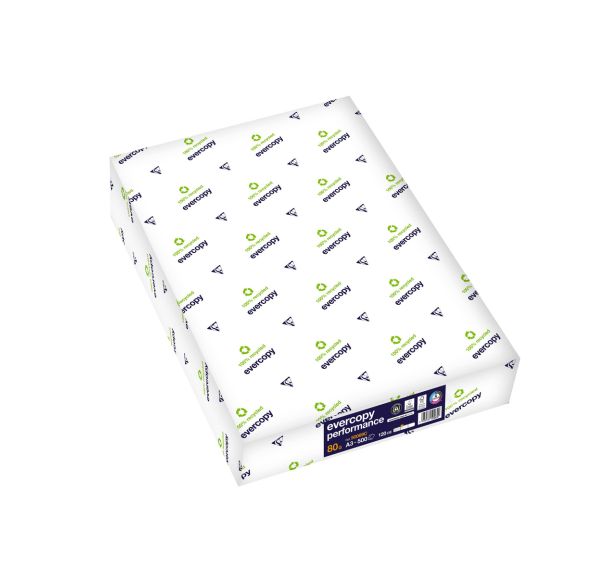 Ramette 500 feuilles 80g blanc A3 recyclé