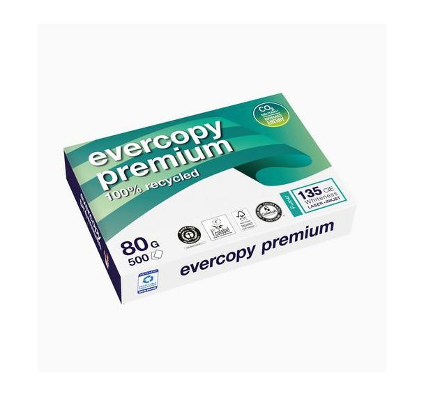 Ramette de papier recyclé 500 feuilles 80g Evercopy Premium