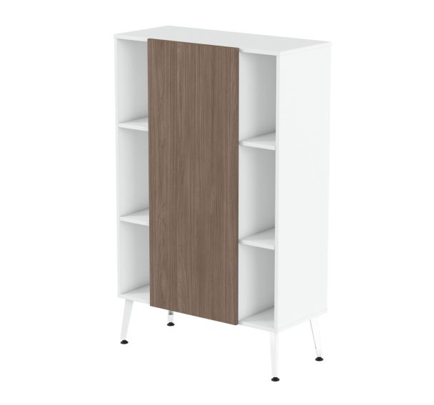 Range. haut Teni pieds métal lg.100 cm ht.160 cm 1 porte 6 niches