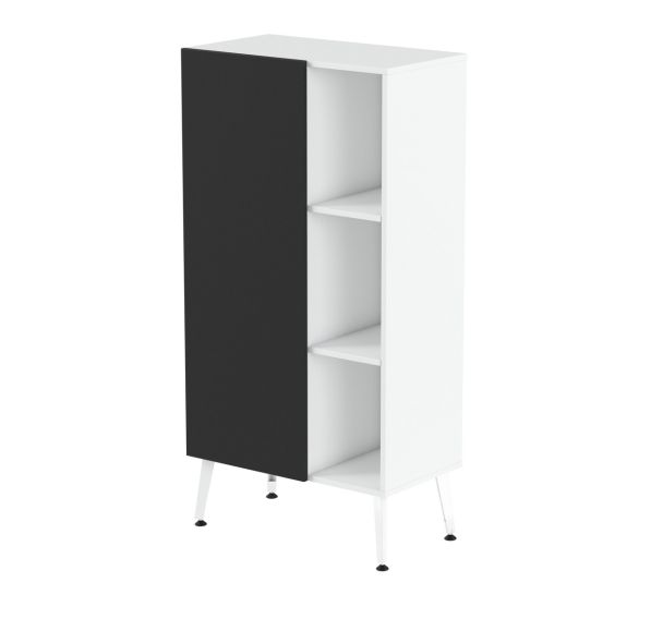 Range. haut Teni pieds métal lg.80 cm ht.160 cm 1 porte 3 niches