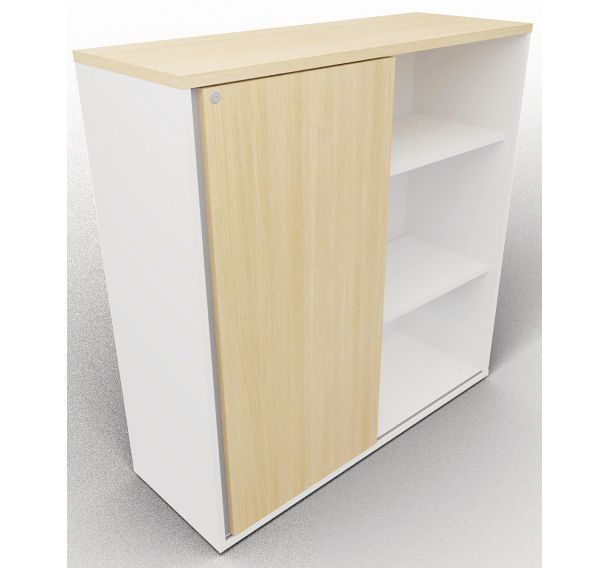 Rangement avec porte coulissante à serrure