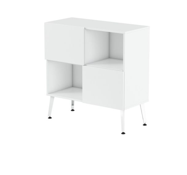 Rangement bas Teni pied métal lg.100 cm ht. 101 cm 2 portes à damier