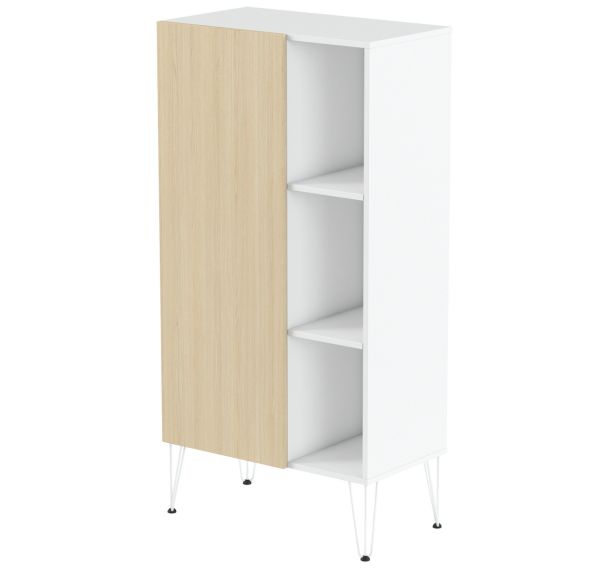 Rangement haut Java hauteur 160 cm 1 porte 3 niches - MBA