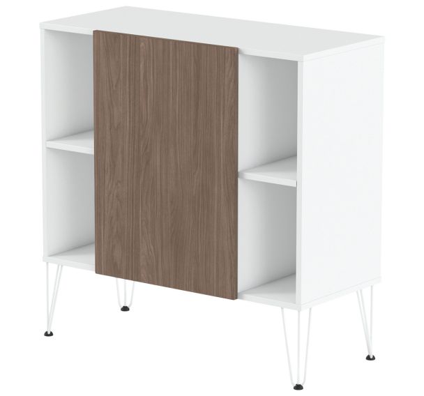 Rangement mi-haut Java hauteur 101 cm 1 porte 4 niches - MBA
