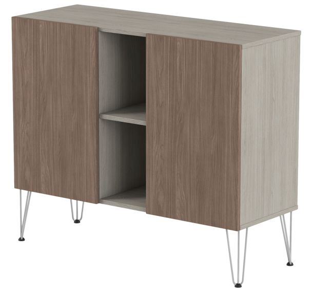 Rangement mi-haut Java hauteur 101 cm 2 portes 2 niches - MBA